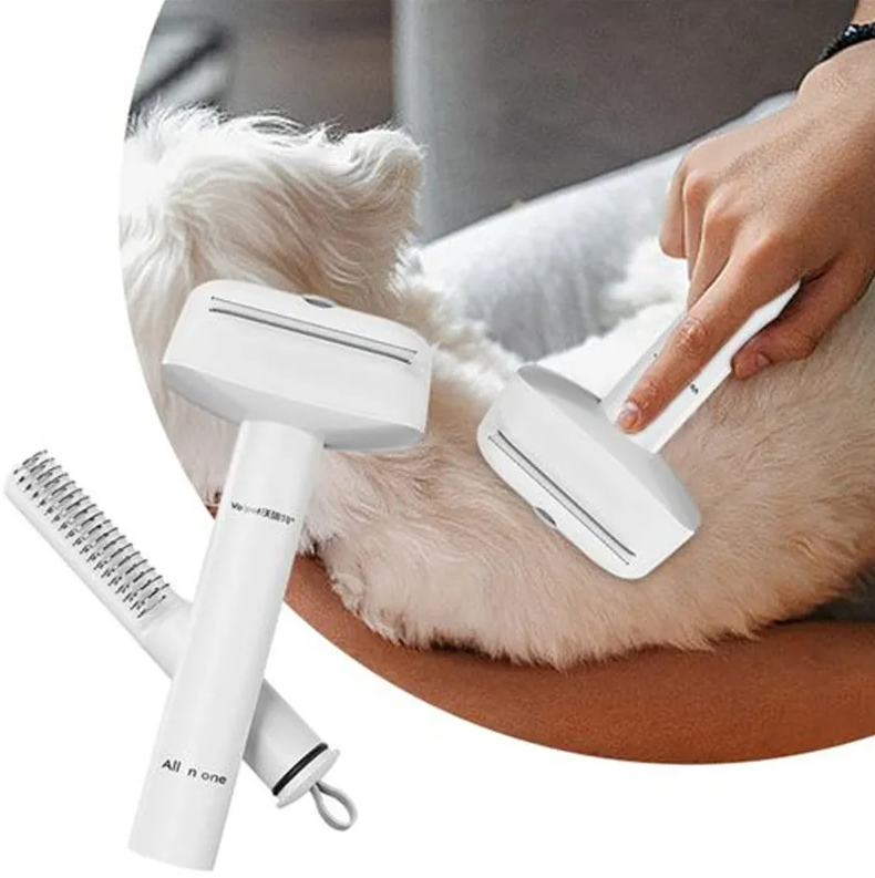 2 - In-1 Pet Brush With Fur Trimmer For Effective Grooming