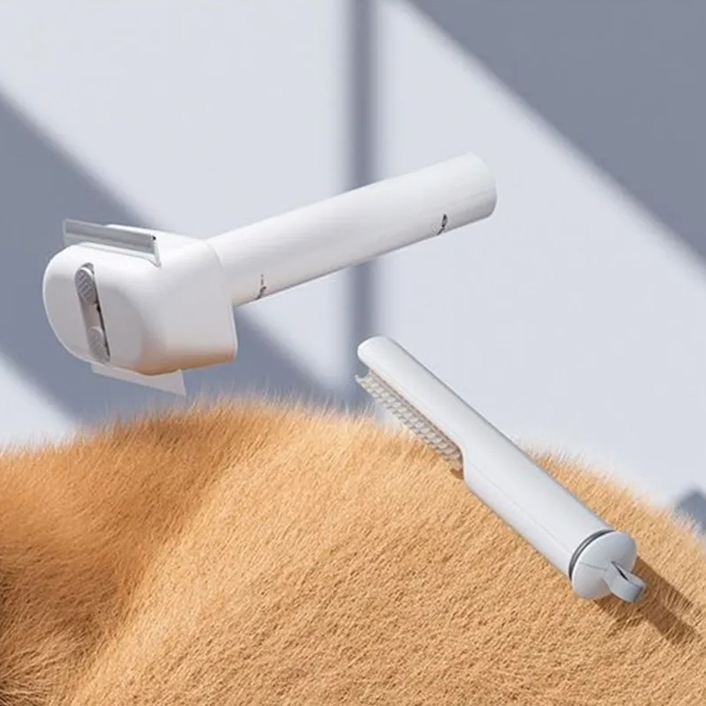 2 - In-1 Pet Brush With Fur Trimmer For Effective Grooming